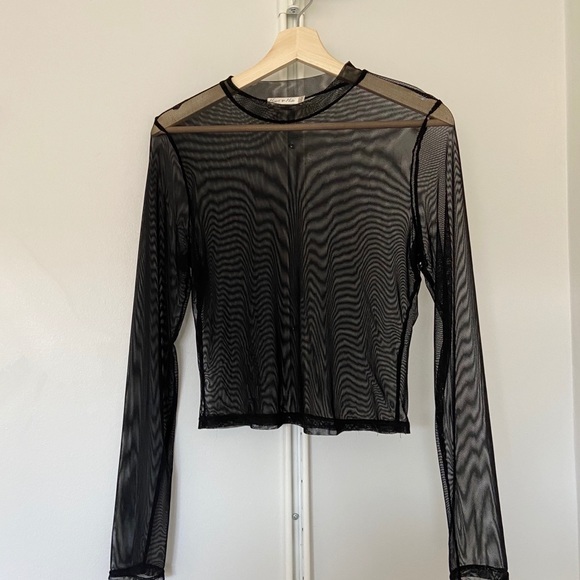 FASHION NOVA Black Mesh Top -Size S (NWOT) - Picture 4 of 4